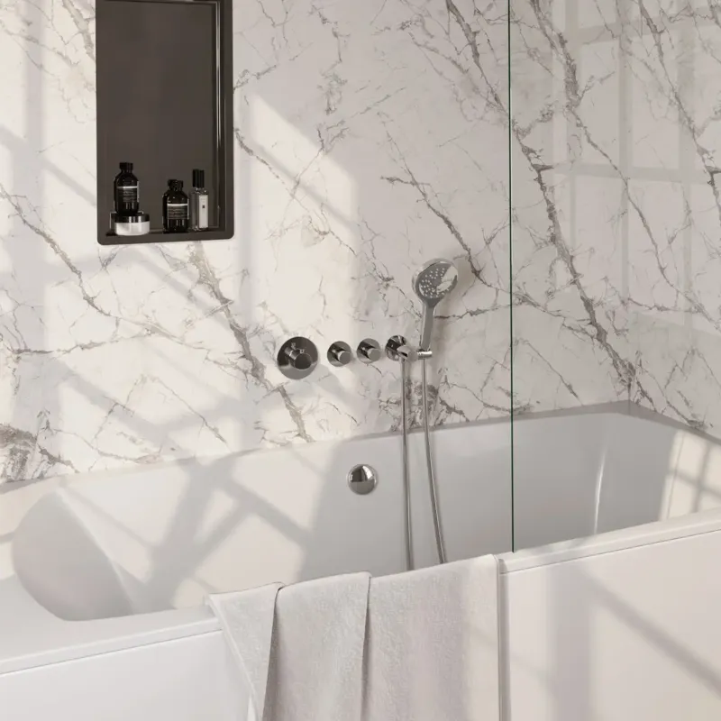 Koopje Brauer Stripe inbouw badkraan met badvulcombinatie en 3 standen handdouche chroom