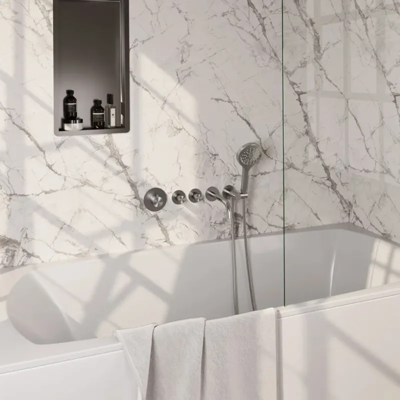Dagaanbieding Brauer Stripe inbouw badkraan met 3 standen handdouche RVS geborsteld PVD
