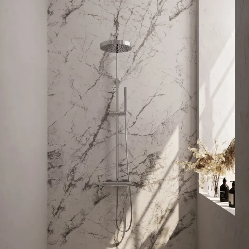Fabrieksprijs Brauer Stripe opbouw regendouche met 25cm hoofddouche en staafhanddouche chroom