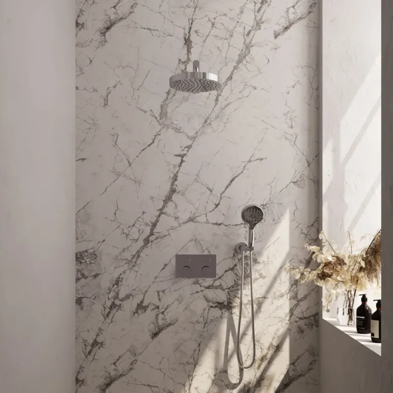 Brauer Stripe inbouw regendouche met 25cm hoofddouche, rechte muurarm en 3 standen handdouche set 28 chroom Snelle Levering