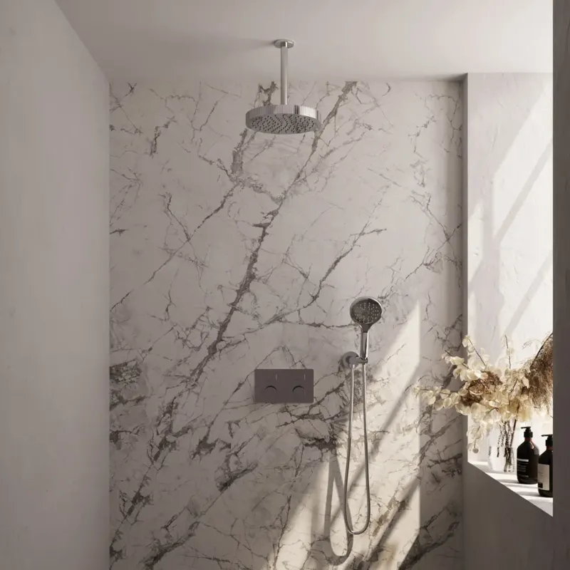 Brauer Stripe inbouw regendouche met 25cm hoofddouche, plafondarm en 3 standen handdouche set 30 chroom Betrouwbaar