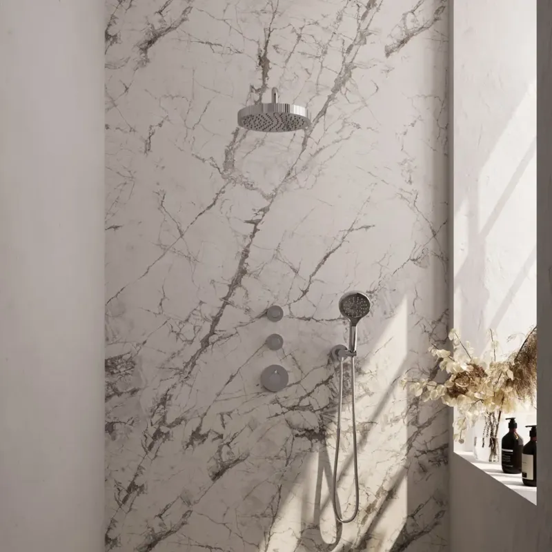 Alleen Vandaag Brauer Stripe inbouw regendouche met 25cm hoofddouche, gebogen muurarm en 3 standen handdouche set 5 chroom