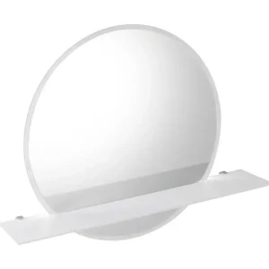 Hoge Kwaliteit Sapho Viso spiegel rond 60cm met planchet wit mat en verlichting