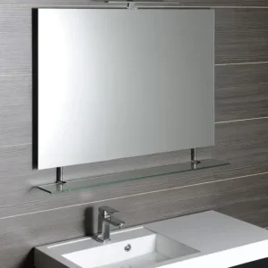 Sapho Wega spiegel rechthoekig met planchet 100x80cm chroom Tijdelijk Beschikbaar