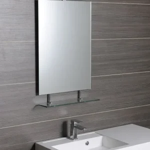 Hoge Kwaliteit Sapho Wega spiegel rechthoekig met planchet 80x80cm chroom