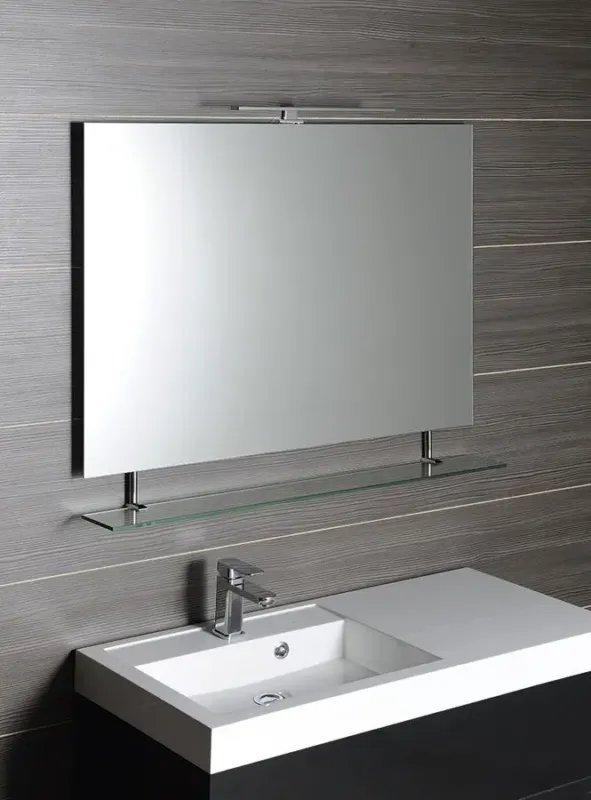 Sapho Wega spiegel rechthoekig met planchet 90x80cm chroom Direct Verzonden
