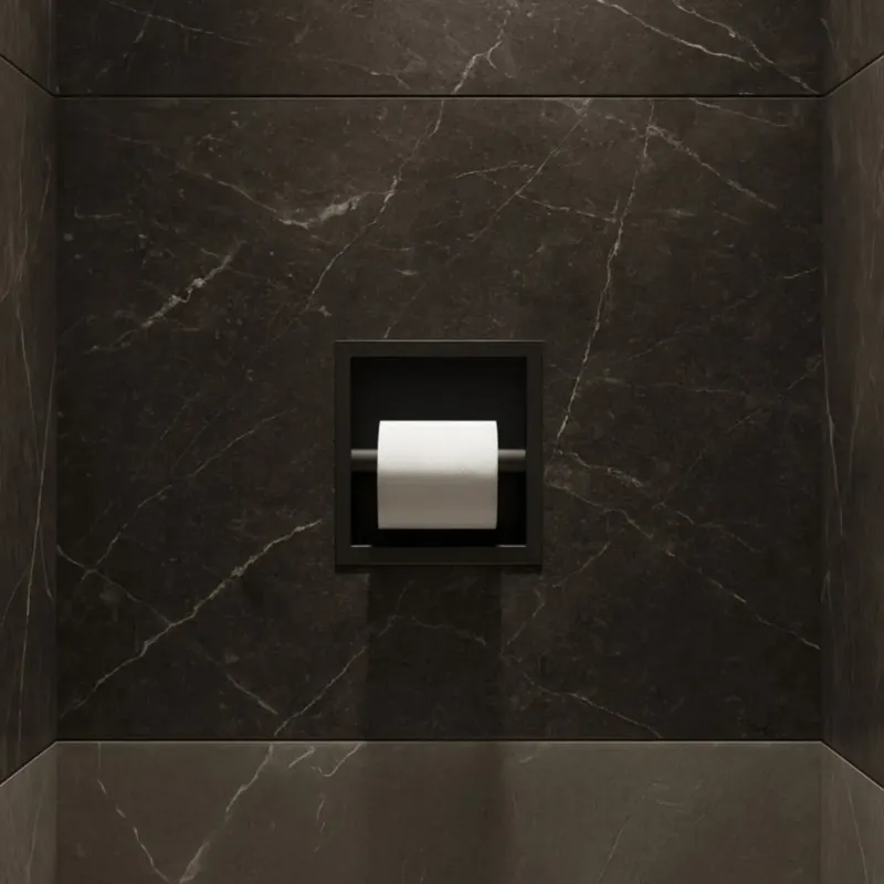 Hotbath &More inbouw toiletrolhouder zwart geborsteld PVD Gratis Retour