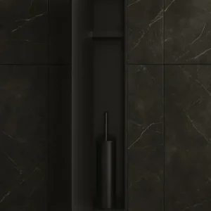 Hotbath &More inbouw toiletborstel en toiletrolhouder zwart geborsteld PVD Bestseller