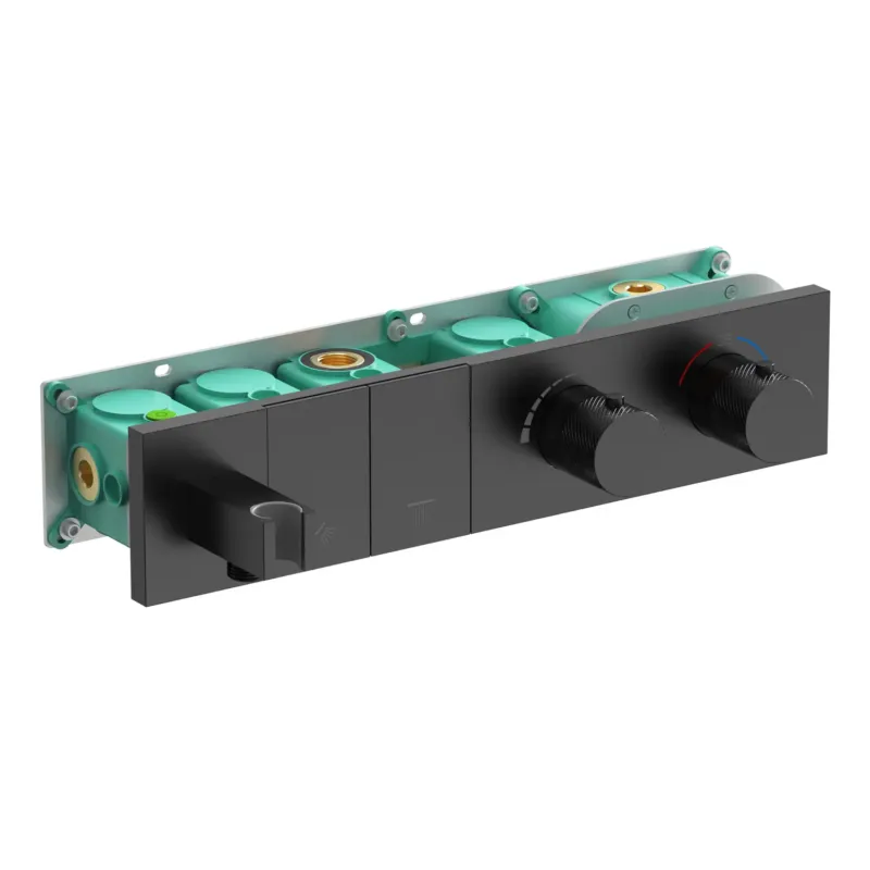 Bestseller Saniclear Premium Manchester inbouw thermostaat met druktoetsen 2-wegs mat zwart
