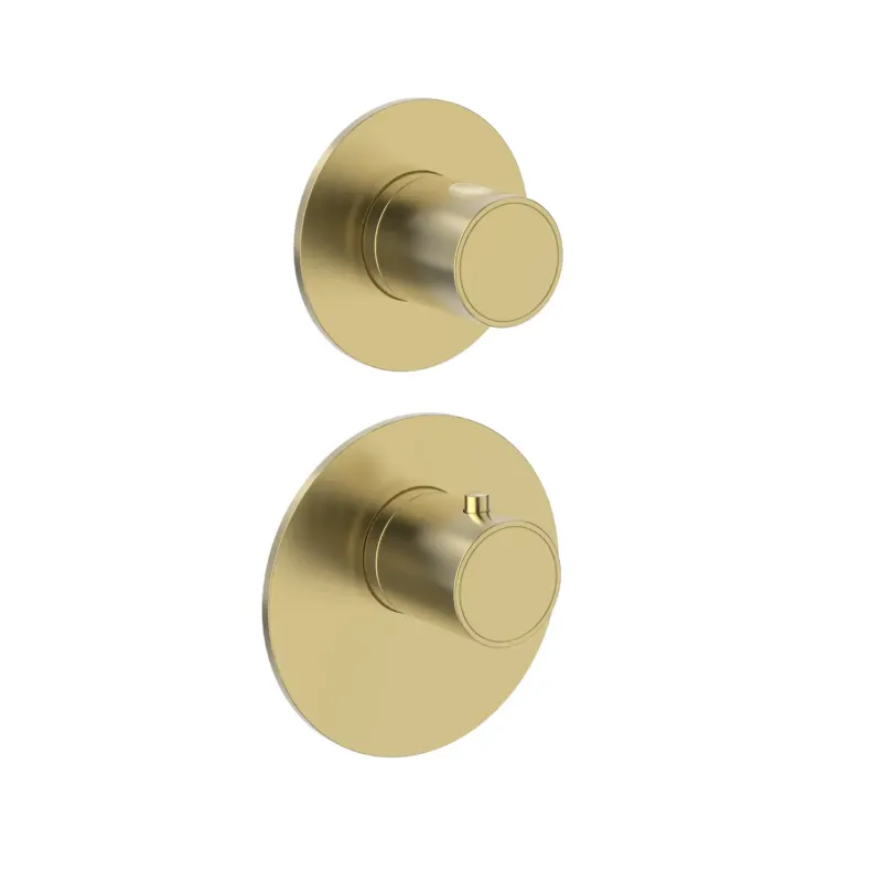 Saniclear Premium Uni inbouw thermostaat 2-wegs geborsteld messing PVD Hoge Kwaliteit