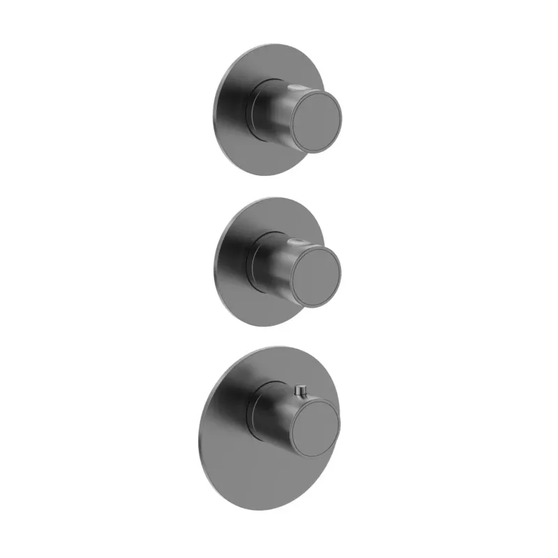 Saniclear Premium Uni inbouw thermostaat 3-wegs gun metal PVD Actieprijs