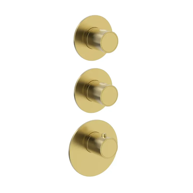 Saniclear Premium Uni inbouw thermostaat 3-wegs geborsteld messing PVD Actieprijs