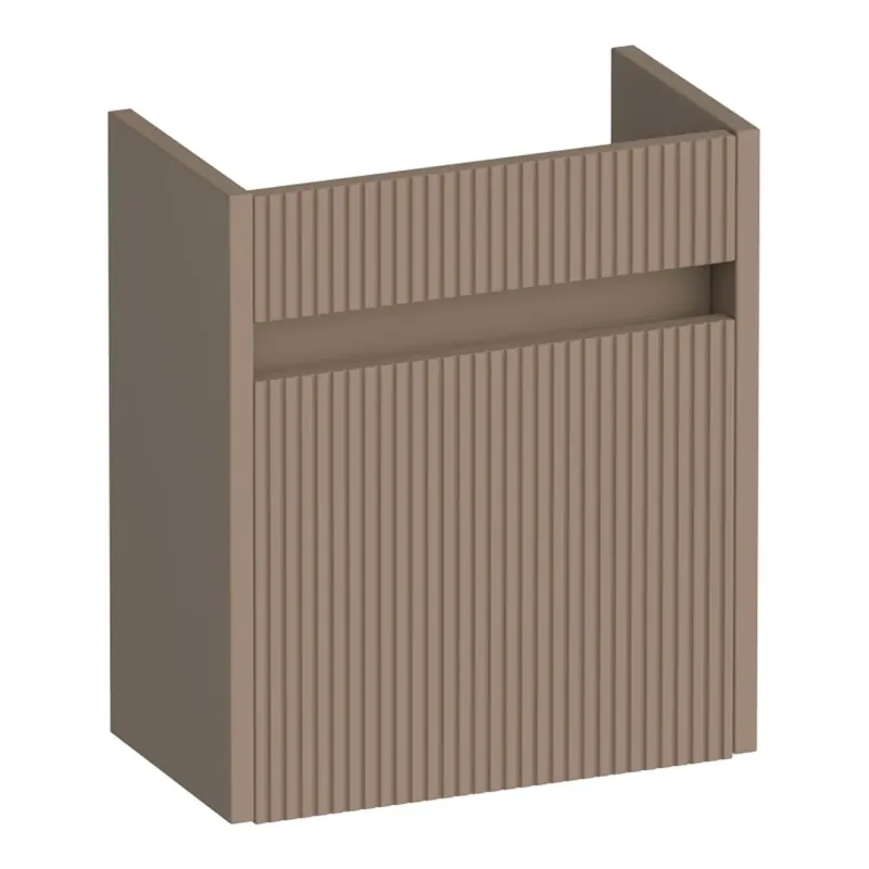 Brauer Adore Wavy fonteinkast ribbelfront 40cm met 1 deur rechtsdraaiend mokka mat Goedkoop
