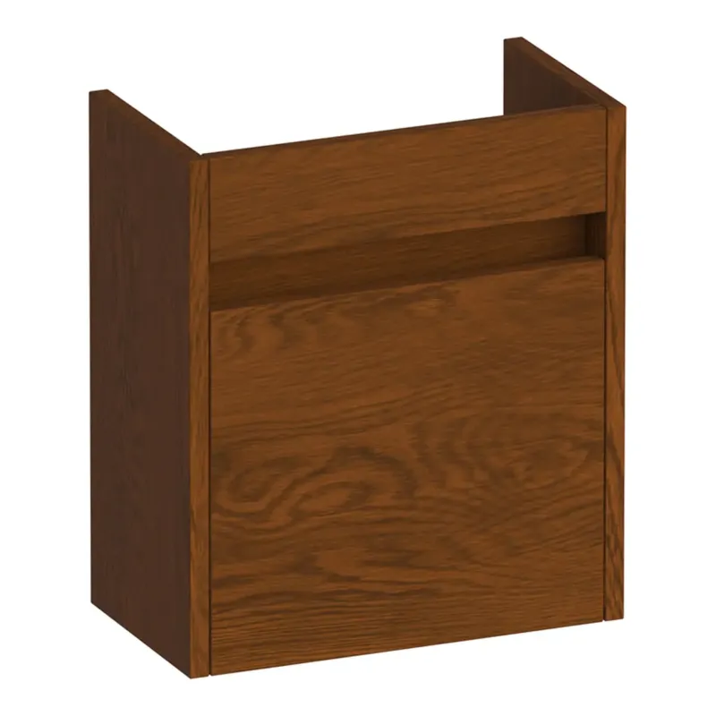 Brauer Adore fonteinkast 40cm met 1 deur linksdraaiend lamellen eiken bruin Actieprijs
