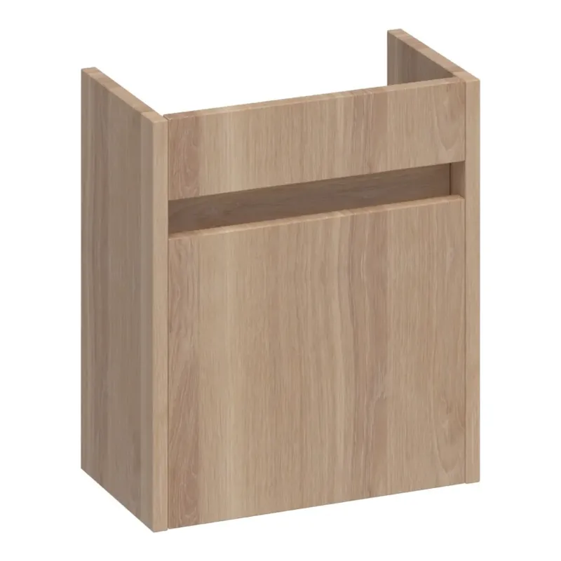 Brauer Adore fonteinkast 40cm met 1 deur rechtsdraaiend lamellen eiken naturel Direct Beschikbaar