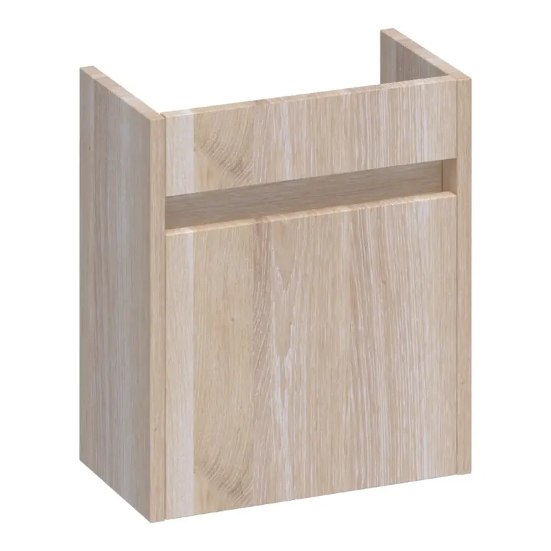Brauer Adore fonteinkast 40cm met 1 deur rechtsdraaiend lamellen eiken wit Beste Prijs