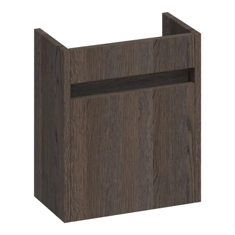 Brauer Adore fonteinkast 40cm met 1 deur rechtsdraaiend lamellen eiken zwart Rechtstreeks Van De Fabrikant