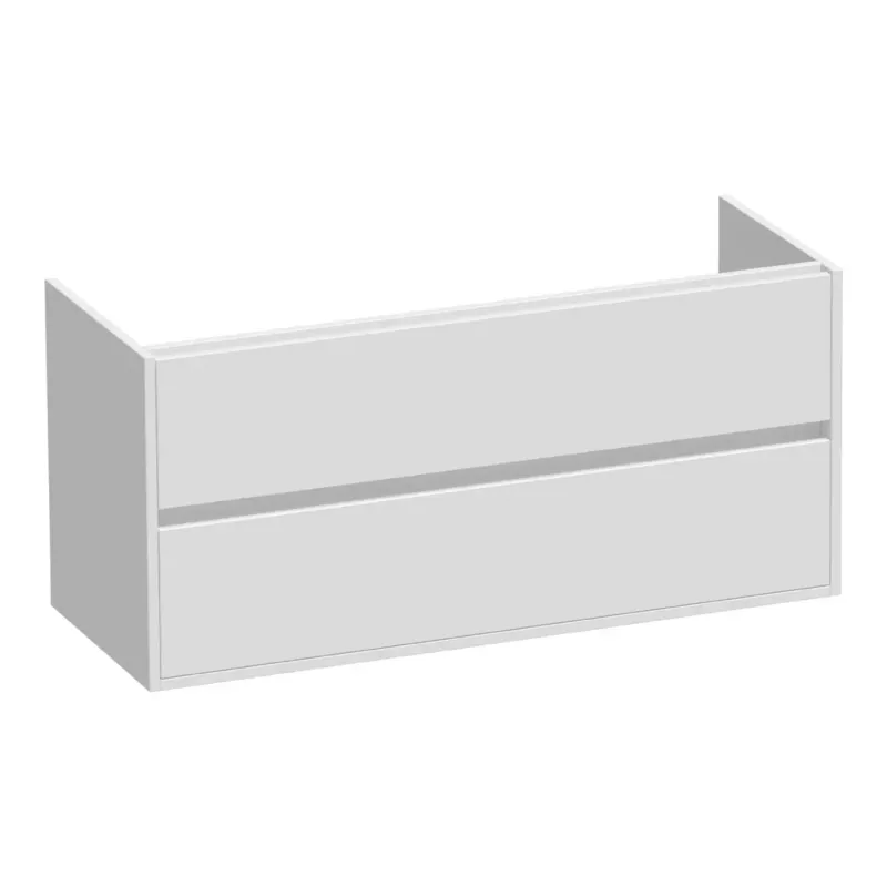Brauer Adore onderkast 120cm met 2 softclose lades en 1 sifon uitsparing wit mat Op = Op