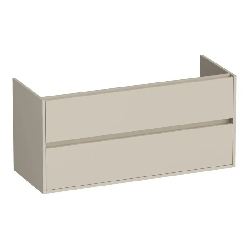 Flitsaanbieding Brauer Adore onderkast 120cm met 2 softclose lades en 2 sifon uitsparingen beige mat