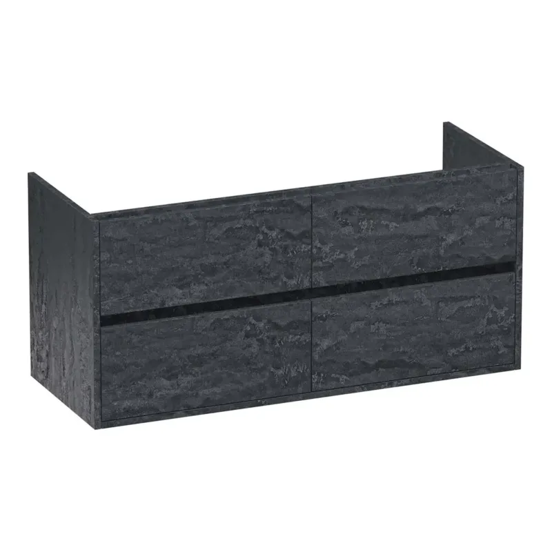 Brauer Adore onderkast 120cm met 4 softclose lades en 2 sifon uitsparingen damascus Premium