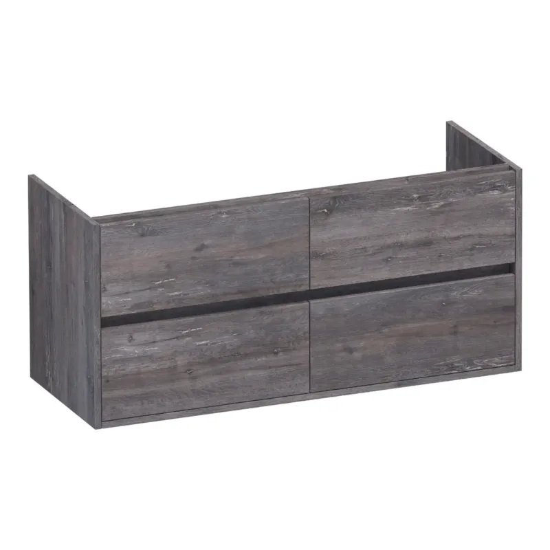 Brauer Adore onderkast 120cm met 4 softclose lades en 2 sifon uitsparingen driftwood Meest Verkocht