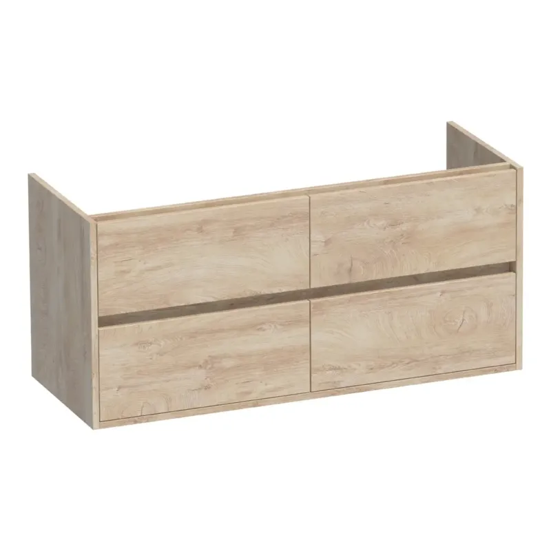 Brauer Adore onderkast 120cm met 4 softclose lades en 2 sifon uitsparingen forest wheat Koop Online