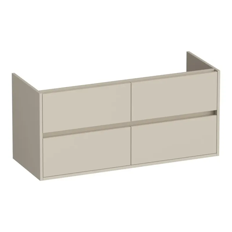 Brauer Adore onderkast 120cm met 4 softclose lades en 2 sifon uitsparingen beige mat Goedkoop