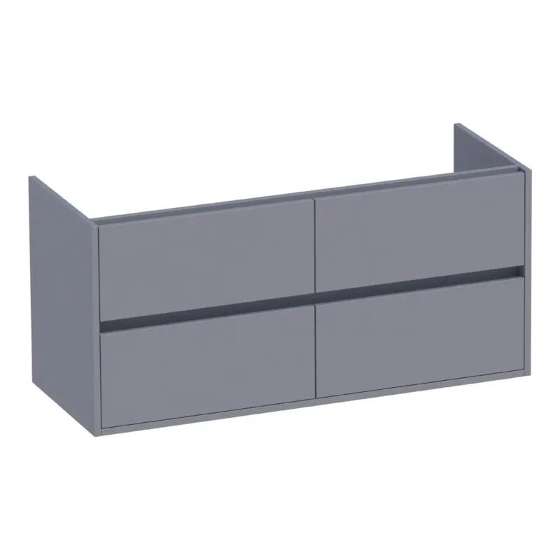 Brauer Adore onderkast 120cm met 4 softclose lades en 2 sifon uitsparingen grijs mat Lage Kosten