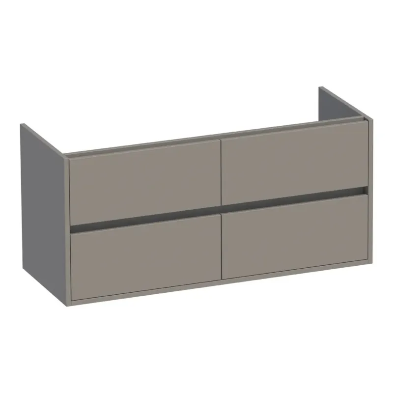 Brauer Adore onderkast 120cm met 4 softclose lades en 2 sifon uitsparingen taupe mat Beste Prijs
