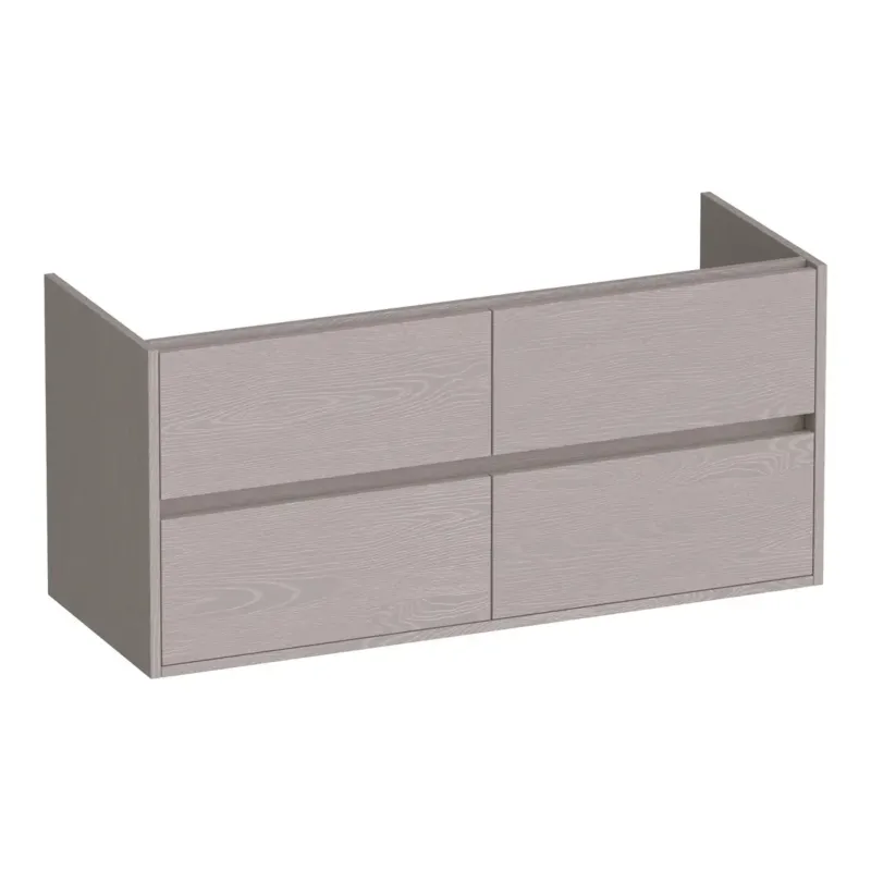 Finale Uitverkoop Brauer Adore onderkast 120cm met 4 softclose lades en 2 sifon uitsparingen timber greige