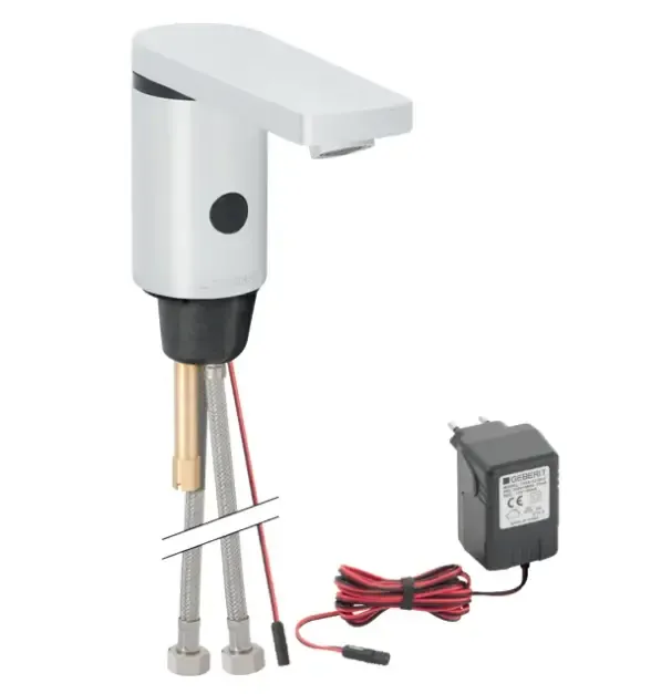 Geberit Hytronic 86 1-gats wastafelkraan koud en warm water zonder mengknop chroom Koopje