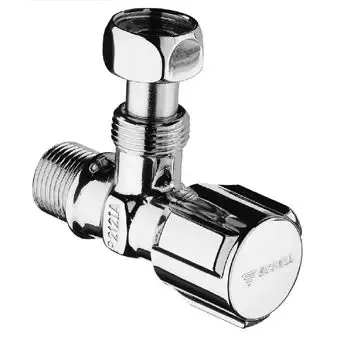 Schell Comfort hoekstopkraan m. koppeling knel 1/2"x3/8" chroom Gecertificeerd