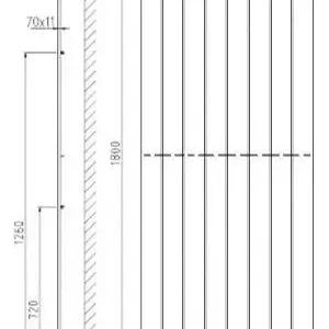 Voordeelprijs Plieger Cavallino Retto designradiator verticaal enkel middenaansluiting 1800x602mm 1205W zwart