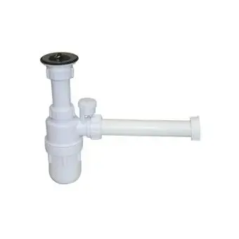 Plieger plugbekersifon kunststof met beluchter 5/4" m. muurbuis 32mm en rozet wit Direct Beschikbaar