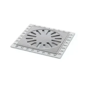 Aquaberg kunststof renovatieput m. RVS rooster 146x146mm inbouwhoogte 5mm RVS hoogglans Must-Have