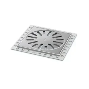 Weekendaanbieding Aquaberg kunststof renovatieput m. RVS rooster 146x146mm inbouwhoogte 6mm RVS hoogglans