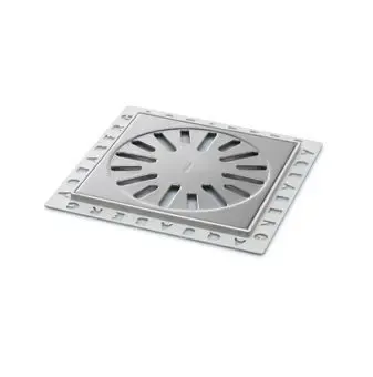 Weekendaanbieding Aquaberg kunststof renovatieput m. RVS rooster 146x146mm inbouwhoogte 6mm RVS hoogglans