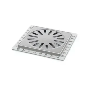 Aquaberg kunststof renovatieput m. RVS rooster 146x146mm inbouwhoogte 10mm RVS hoogglans Alleen Vandaag