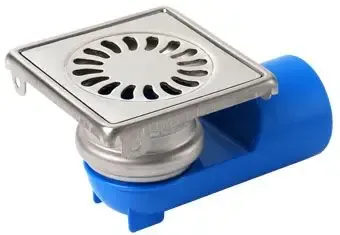 Exclusieve Aanbieding Aquaberg RVS vloerput m. ABS kunststof zij- en onderuitl. 40mm 10x10 cm waterslot 25mm
