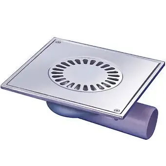 Hoge Kwaliteit Aquaberg RVS vloerput m. ABS kunststof zij- en onderuitl. 50mm 20x20 cm vergrendelbaar m. waterslot 30mm