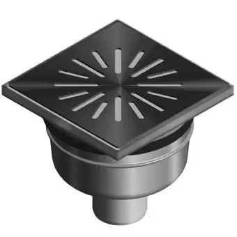 Direct Beschikbaar Aquaberg RVS put/opzetstuk m. onderuitl. 50mm verstelbaar 150x150mm m. PPC reukslot 50mm