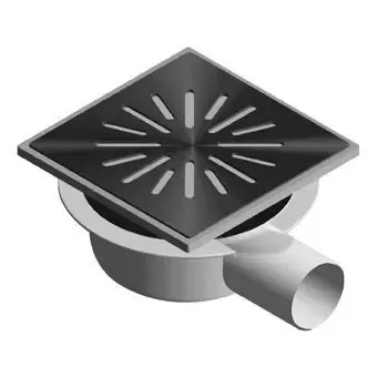 Direct Beschikbaar Aquaberg kunststof put /opzetstuk m. zijuitl. 50mm 150x150mm m. PPC reukslot 32mm RVS rooster vert./horz. verst