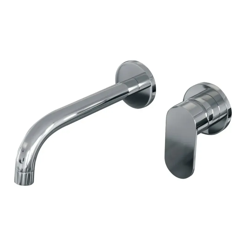 Superprijs Brauer Chrome Edition ColdStart wastafelkraan inbouw gebogen uitloop en rozetten model C1 chroom