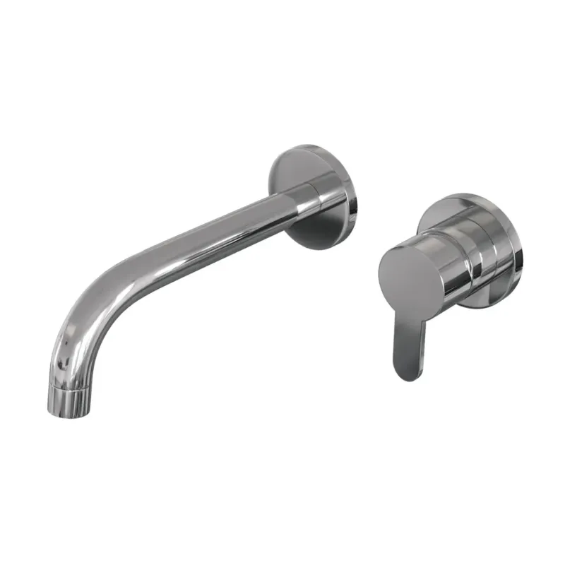 Brauer Chrome Edition ColdStart wastafelkraan inbouw gebogen uitloop en rozetten model D1 chroom Alleen Vandaag