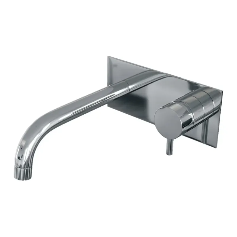 Brauer Chrome Edition ColdStart wastafelkraan inbouw gebogen uitloop met achterplaat model B1 chroom Hete Deal