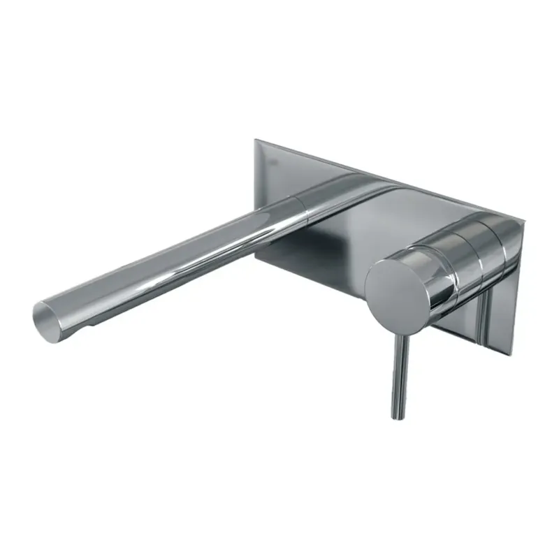Gratis Retour Brauer Chrome Edition ColdStart wastafelkraan inbouw rechte uitloop met achterplaat model A1 chroom