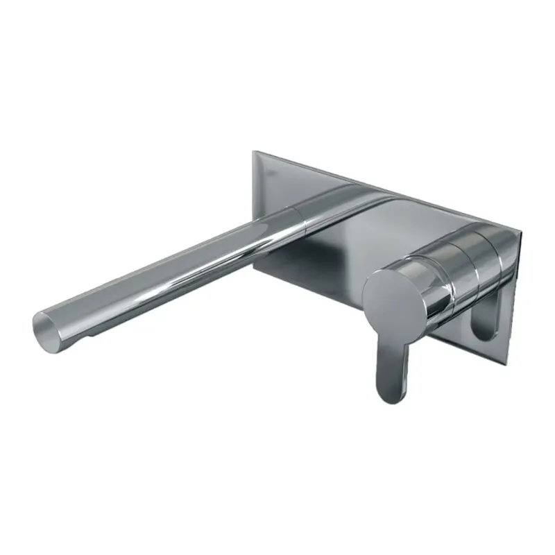 Brauer Chrome Edition ColdStart wastafelkraan inbouw rechte uitloop met achterplaat model D1 chroom Tijdelijk Beschikbaar