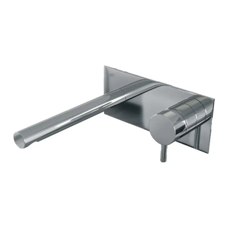 Gratis Retour Brauer Chrome Edition ColdStart wastafelkraan inbouw rechte uitloop met achterplaat model B1 chroom