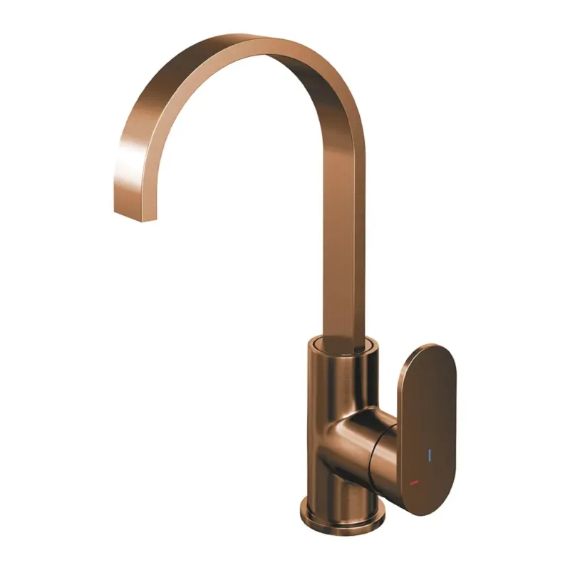 Alleen Vandaag Brauer Copper Edition ColdStart wastafelkraan met draaibare platte uitloop model C koper geborsteld PVD