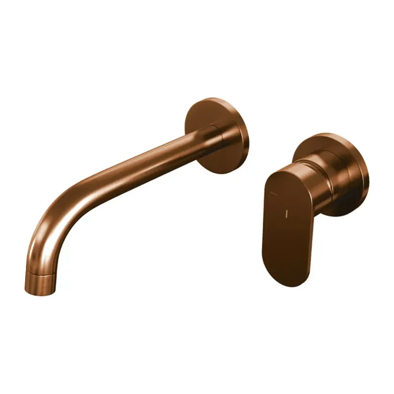 Brauer Copper Edition ColdStart wastafelkraan inbouw gebogen uitloop en rozetten model C1 koper geborsteld PVD Actieprijs